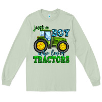 Matcha just a boy who loves tractors Long Sleeve Tee - Zillion Design Studio