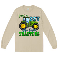 Mushroom just a boy who loves tractors Long Sleeve Tee - Zillion Design Studio