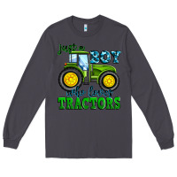 Smoke just a boy who loves tractors Long Sleeve Tee - Zillion Design Studio