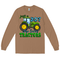 Toasted Coconut just a boy who loves tractors Long Sleeve Tee - Zillion Design Studio