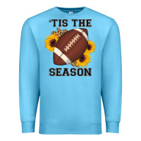 Ocean Blue tis the season football sunflower Premium Sweatshirt - AdoDesignShop