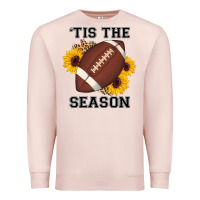 Pale Pink tis the season football sunflower Premium Sweatshirt - AdoDesignShop