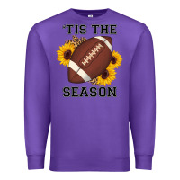 Purple tis the season football sunflower Premium Sweatshirt - AdoDesignShop