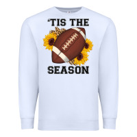 White tis the season football sunflower Premium Sweatshirt - AdoDesignShop