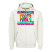 Oatmeal Heather proud mom Zipper Hoodie - HRA Design Shop