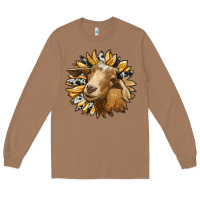 Toasted Coconut sunflower with goat Long Sleeve Tee - RanaPortraitStore