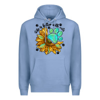 Colony Blue life is better with cats Premium Hoodie - NancyCooperArtShop