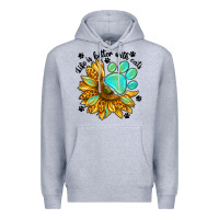Heather Grey life is better with cats Premium Hoodie - NancyCooperArtShop