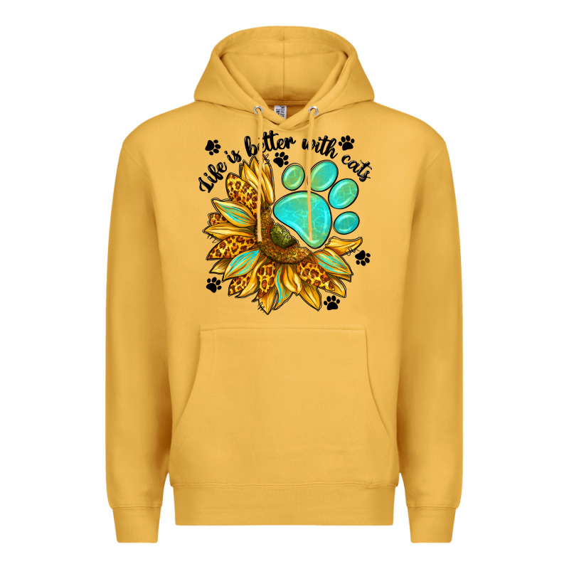 Life Is Better With Cats Premium Hoodie by NancyCooperArtShop | Teevron