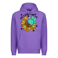 Purple life is better with cats Premium Hoodie - NancyCooperArtShop