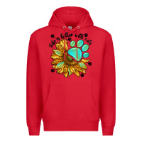 Red life is better with cats Premium Hoodie - NancyCooperArtShop
