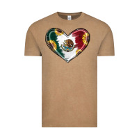 Vintage Coffee Sunflower Mexican Flag Heart Vintage Tee - RanaPortraitStore