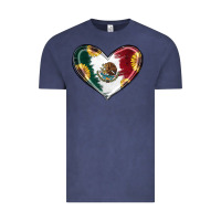 Vintage Denim Sunflower Mexican Flag Heart Vintage Tee - RanaPortraitStore
