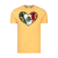 Vintage Mustard Sunflower Mexican Flag Heart Vintage Tee - RanaPortraitStore