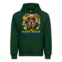 Forest Green Papa Bear Pride LGBTQ+ Urban Hoodie - BundleAndBundleShop
