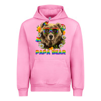 Fuchsia Pink Papa Bear Pride LGBTQ+ Urban Hoodie - BundleAndBundleShop