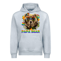 Heather Grey Papa Bear Pride LGBTQ+ Urban Hoodie - BundleAndBundleShop