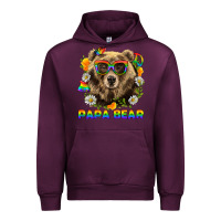 Mauve Wine Papa Bear Pride LGBTQ+ Urban Hoodie - BundleAndBundleShop