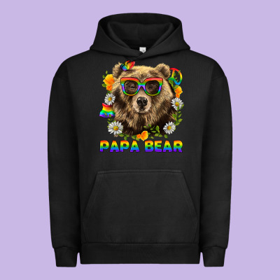 Papa Bear Pride Lgbtq+ Urban Hoodie Designed By Bundleandbundleshop