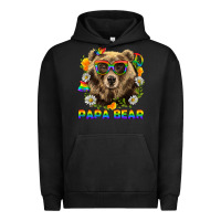 Pigment Black Papa Bear Pride LGBTQ+ Urban Hoodie - BundleAndBundleShop