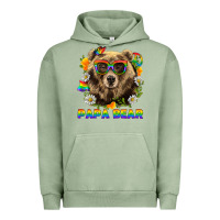Pigment Oil Green Papa Bear Pride LGBTQ+ Urban Hoodie - BundleAndBundleShop