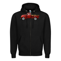 Black western red truck right side view Zipper Hoodie - FaDigitalArtStudio