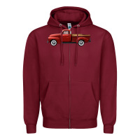 Burgundy western red truck right side view Zipper Hoodie - FaDigitalArtStudio