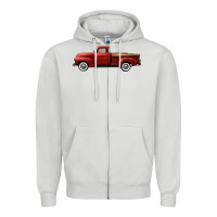 Dove Grey western red truck right side view Zipper Hoodie - FaDigitalArtStudio