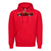 Red western red truck right side view Zipper Hoodie - FaDigitalArtStudio