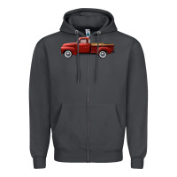 Western Red Truck Right Side View Zipper Hoodie | Teevron