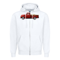 White western red truck right side view Zipper Hoodie - FaDigitalArtStudio