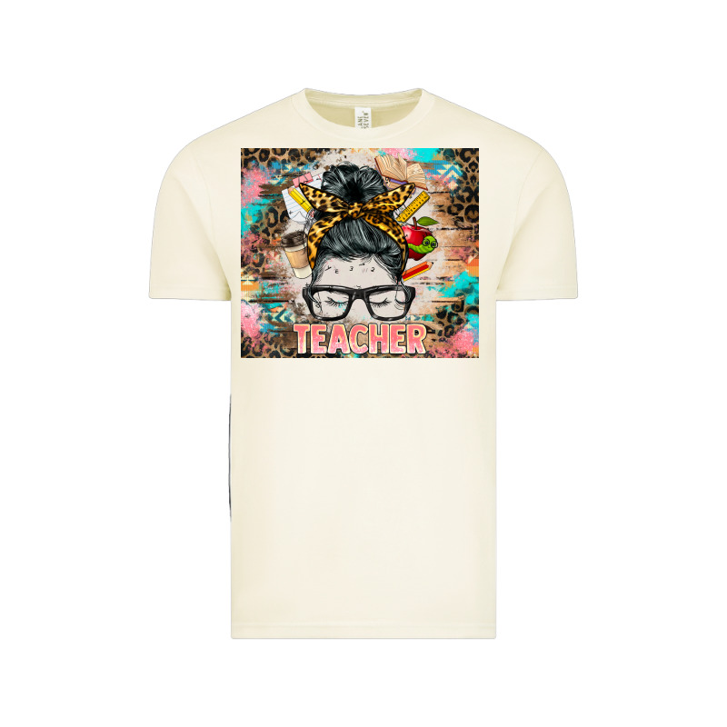 Teacher Messy Bun Tumbler Vintage Tee by BarkalooDesign | Teevron