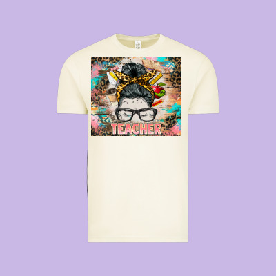Teacher Messy Bun Tumbler Vintage Tee Designed By Barkaloodesign