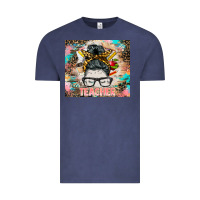 Vintage Denim teacher messy bun tumbler Vintage Tee - BarkalooDesign