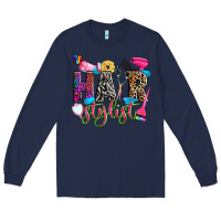 Navy hairstylist Long Sleeve Tee - Zillion Design Studio