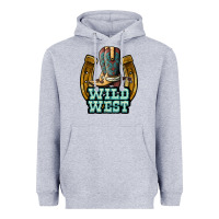 Heather Grey wild west Heavyweight Hoodie - JahusDesignShop