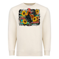 Sandshell western rooster coop animals sunflowers cowhide serape wooden Premium Sweatshirt - Artiststas