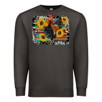 Smoke western rooster coop animals sunflowers cowhide serape wooden Premium Sweatshirt - Artiststas