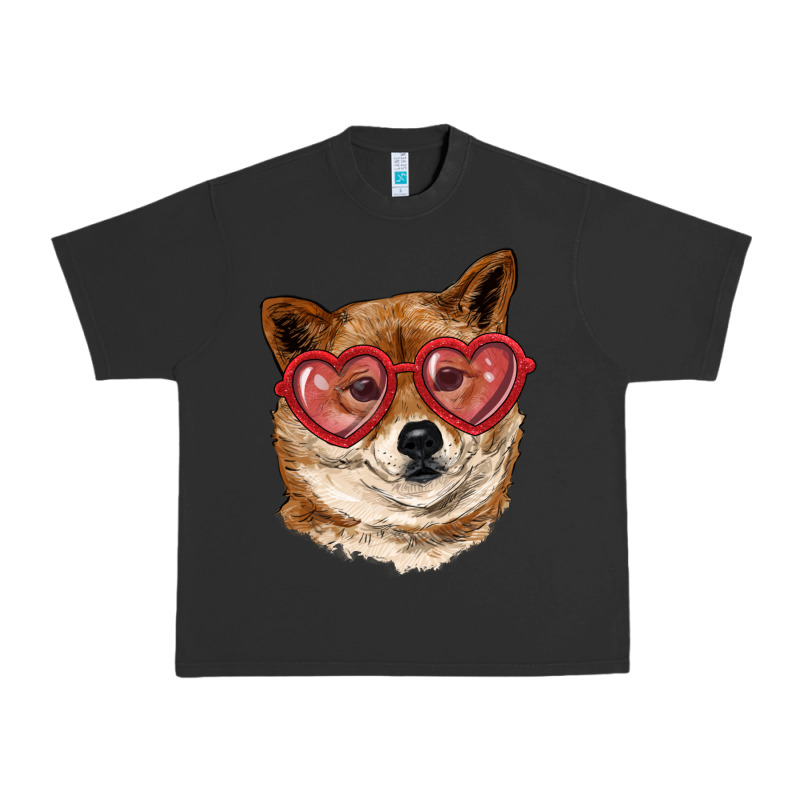 Shiba Inu With Love Glasses Urban Heavy Tee by RanaPortraitStore | Teevron
