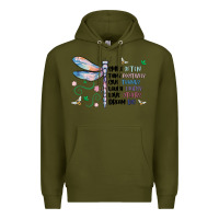Army Green dragonfly smile tink give laugh love dream Premium Hoodie - MaliasSmallBusiness