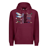 Burgundy dragonfly smile tink give laugh love dream Premium Hoodie - MaliasSmallBusiness