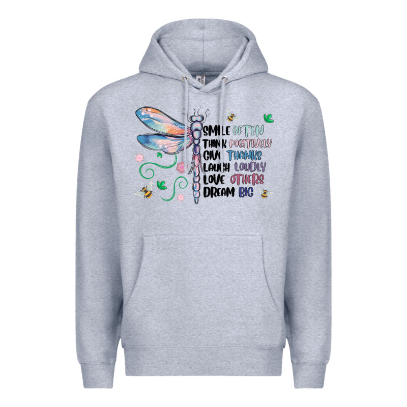 Dragonfly Smile Tink Give Laugh Love Dream Premium Hoodie by MaliasSmallBusiness | Teevron