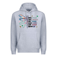 Heather Grey dragonfly smile tink give laugh love dream Premium Hoodie - MaliasSmallBusiness