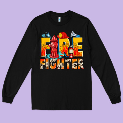 Firefighter Long Sleeve Tee Designed By Zillion Design Studio