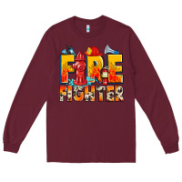 Burgundy firefighter Long Sleeve Tee - Zillion Design Studio