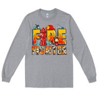 Heather Grey firefighter Long Sleeve Tee - Zillion Design Studio