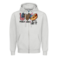 Peace Love Let's Get It Zipper Hoodie | Teevron