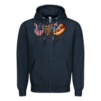 Navy peace love let's get it Zipper Hoodie - CowhideDigitalArt