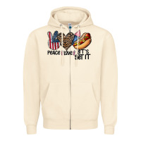 Sandshell peace love let's get it Zipper Hoodie - CowhideDigitalArt