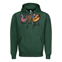 Sports Green peace love let's get it Zipper Hoodie - CowhideDigitalArt